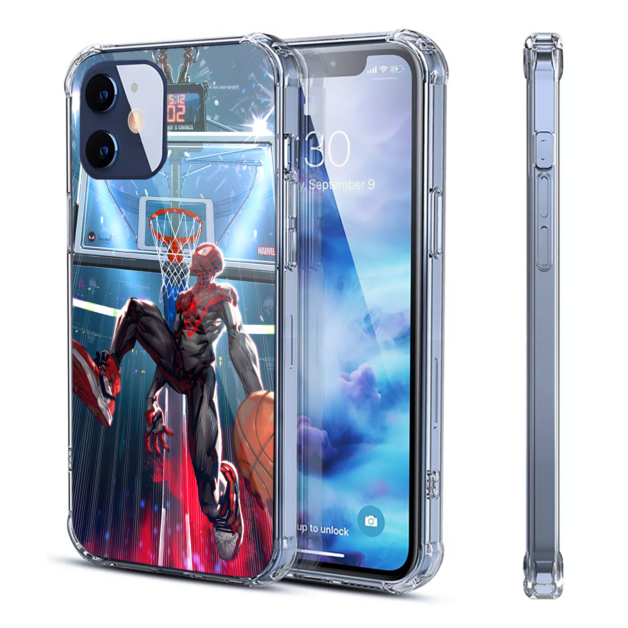 （画像用） Spider Man スパイダーマン 【iPhone 12シリーズ対応】透明スマホケース（クリアソフトケース）